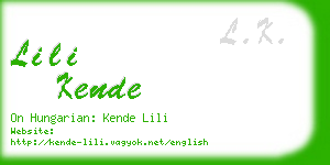 lili kende business card